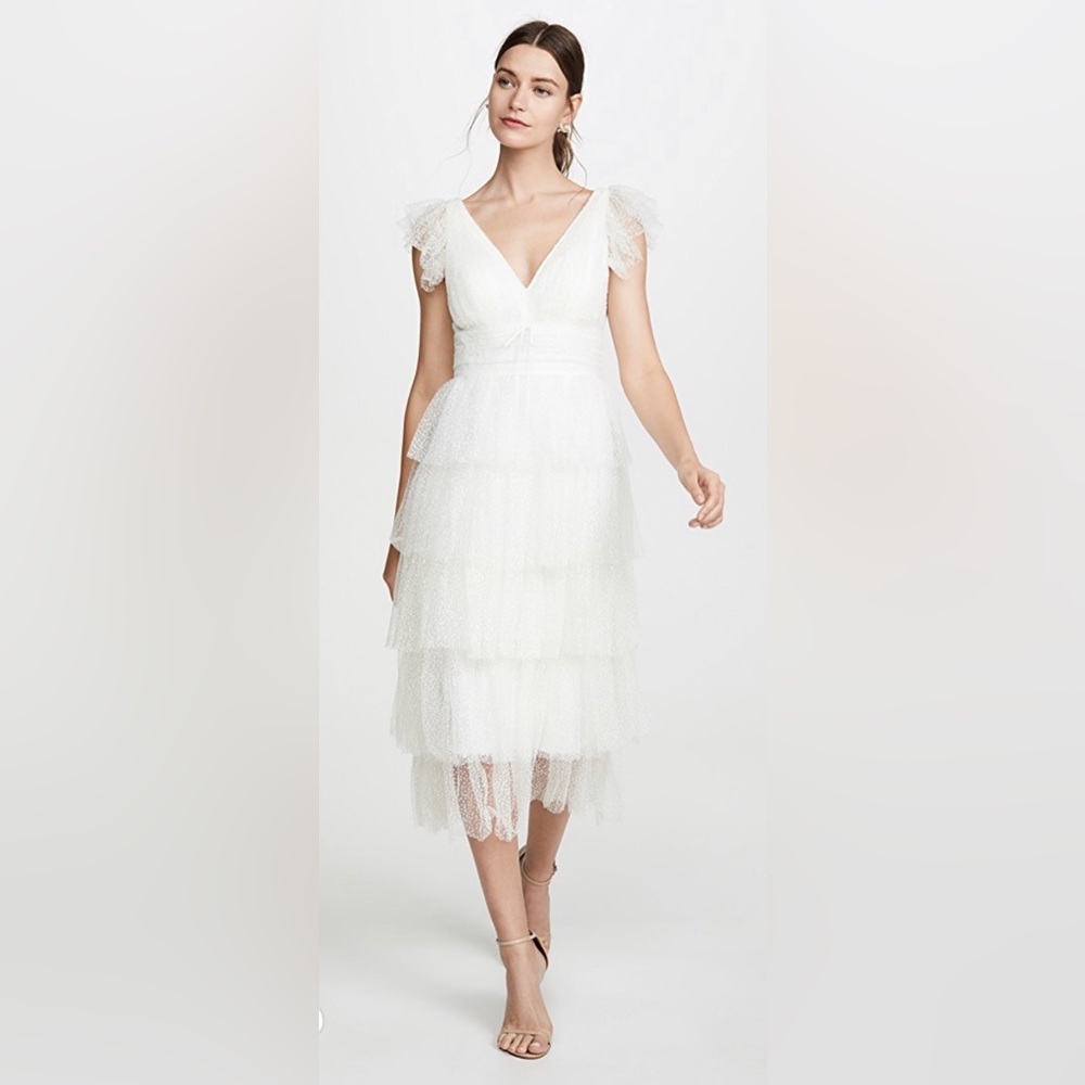 Marchesa Notte Flutter Sleeve Cocktail Dress, New With Tags, Size 8